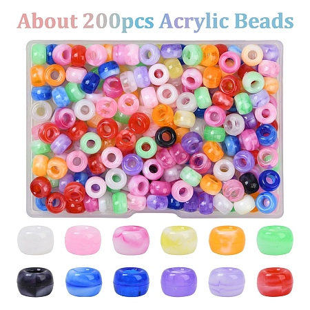 200Pcs Acrylic Beads KY-YW0002-06F-1