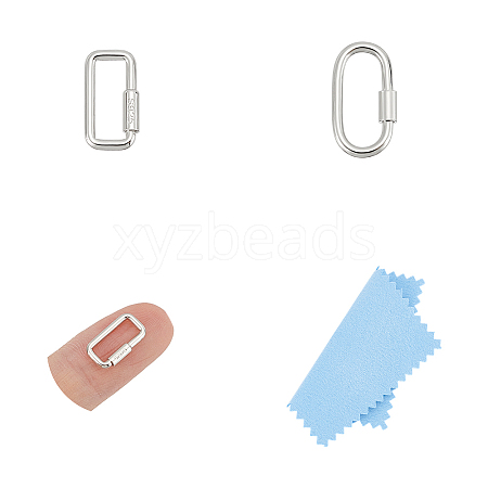 925 Sterling Silver Locking Carabiner Clasps STER-UN0001-36-1