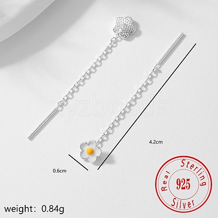 Simple S925 Silver Flower Stud Earrings for Women Daily Party Wear OY1580-1