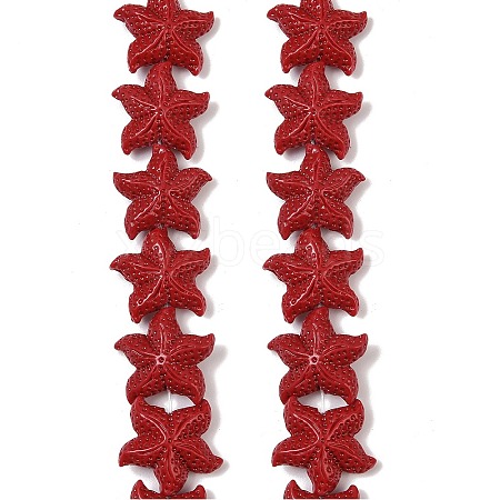 Synthetic Coral Dyed Carved Beads Strands CORA-K009-06C-05-1