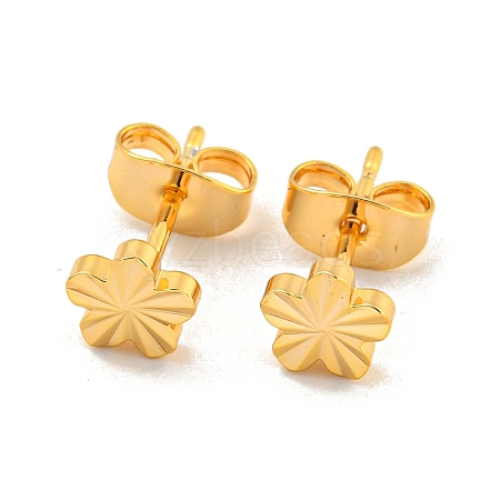 Brass Stud Earrings for Women KK-U006-02G-03-1