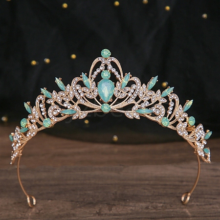 Alloy Rhinestone Crown Hair Bands for Woman Girls PW-WGB2F57-22-1