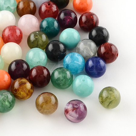 Round Imitation Gemstone Acrylic Beads X-OACR-R029-12mm-M-1