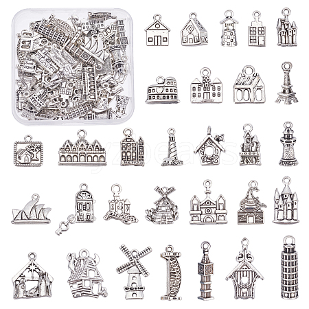 60pcs 30 Style Zinc Alloy Pendants Set PALLOY-PH0002-06-1