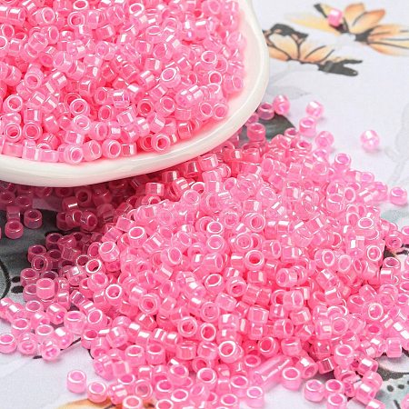 Electroplate Transparent Glass Seed Beads SEED-S042-16A-04-1
