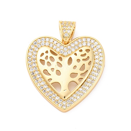 Brass Micro Pave Cubic Zirconia Pendants KK-D325-59G-02-1