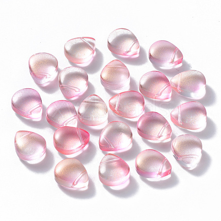 Transparent Spray Painted Glass Beads GLAA-T016-29A-1