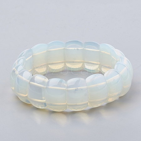 Opalite Beaded Stretch Bracelets BJEW-S137-23-1