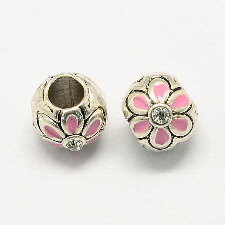 Alloy Rhinestone Enamel Style European Beads MPDL-R036-16A-1