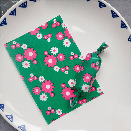 Floral Pattern Twisting Nougat Candy Wrapping BAKE-PW0007-093B-01-1