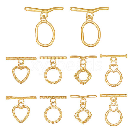 ARRICRAFT 10Pcs 5 Styles 304 Stainless Steel Toggle Clasps STAS-AR0002-10-1