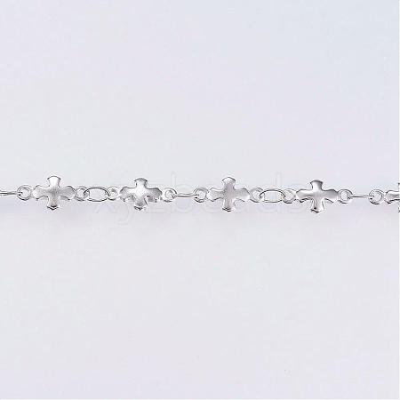 Tarnish Resistant Handmade 304 Stainless Steel Bar Link Chains STAS-G038-24P-1