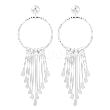 Sterling Silver Dangle Earrings for Women EJEW-K292-01S-1