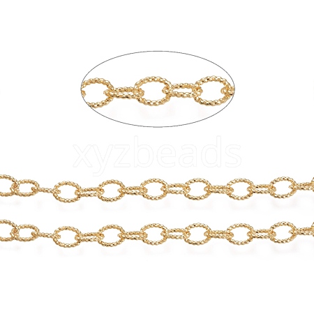 3.28 Feet Brass Textured Cable Chains X-CHC-K010-02G-1