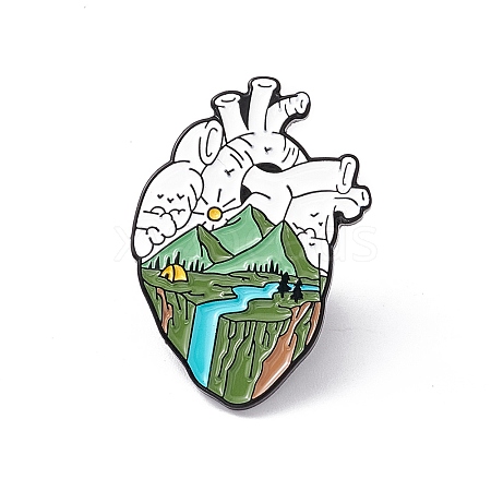 Anatomical Heart Enamel Pin JEWB-A005-09-02-1