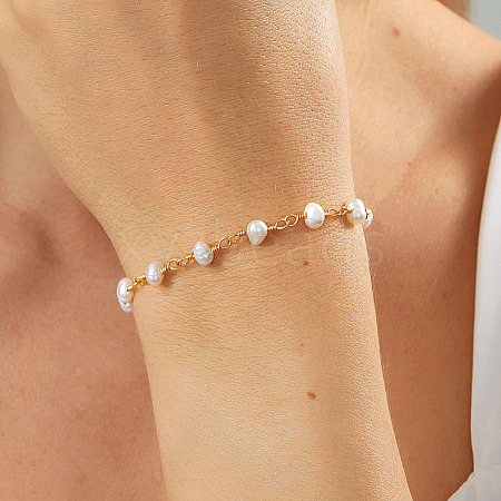 Freshwater Pearl Beads Link Bracelets for Women OX4108-1