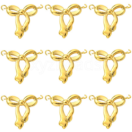 10Pcs 304 Stainless Steel Bowknot Connector Charms STAS-SC0010-53-1