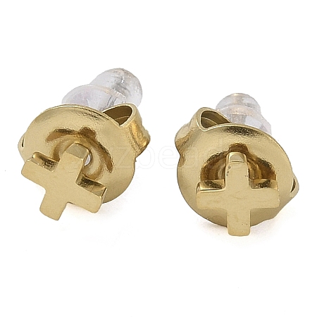 Ion Plating(IP) 304 Stainless Steel Stud Earrings for Women EJEW-B109-04B-G-1