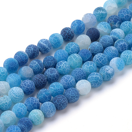 Natural & Dyed Crackle Agate Bead Strands G-T056-6mm-07-1