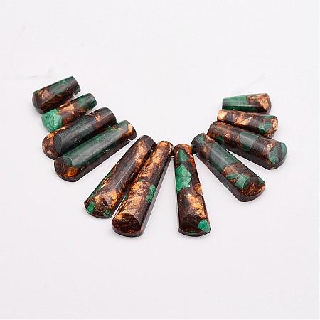 Assembled Bronzite and Malachite Beads Strands G-P298-C01-1