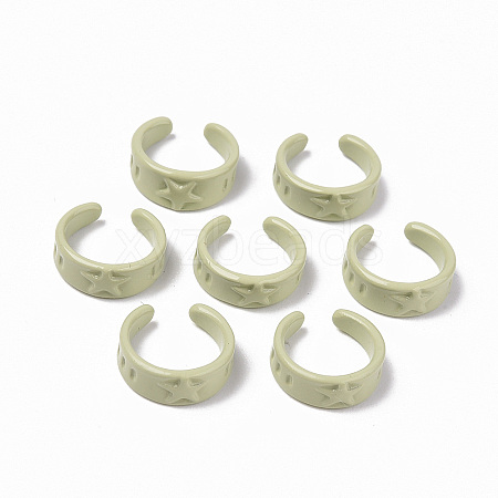 Spray Painted Alloy Cuff Rings RJEW-T011-05-RS-1