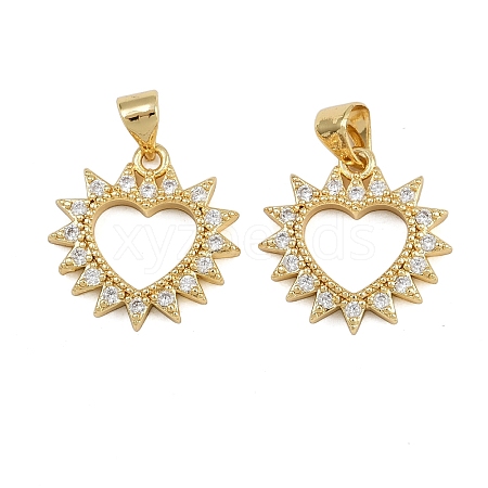 Brass Micro Pave Cubic Zirconia Pendants ZIRC-I367-12G-07-1
