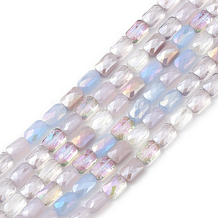 Gradient Color Electroplate Glass Bead Strands GLAA-E042-01B-1