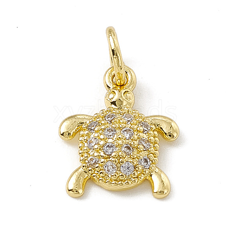 Brass Micro Pave Cubic Zirconia Charms ZIRC-F132-27G-1