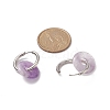 Natural Amethyst Pi Disc/Donut Dangle Hoop Earrings EJEW-JE05132-03-3
