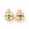 Rack Plating Brass Enamel Charms ZIRC-C042-15G-1