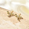 Brass Micro Pave Clear Cubic Zirconia Stud Earrings EJEW-R016-26G-10-1