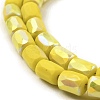 Frosted Imitation Jade Glass Beads Strands GLAA-P058-07B-4