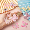 Beadthoven 36Pcs 9 Style Butterfly Organgza Lace Embroidery Ornament Accessories DIY-BT0001-49-7