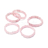 Natural Rose Quartz Rectangle Beaded Stretch Bracelet BJEW-E379-05B-1