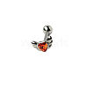 Angel Wing Heart 316L Surgical Stainless Steel Pave Cubic Zirconia Tongue Rings FS-WG901EE-15-1