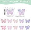 110Pcs 5 Colors Gradient Color Transparent Glass Beads GLAA-GA0002-22-2