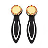 Alloy & Iron Bookmark Cabochon Settings PALLOY-N184-02G-1