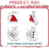 60Pcs 3 Styles Christmas Theme Printed Wood European Beads WOOD-PH0003-21-2