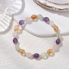 Natural Amethyst & Rose Quartz & Prehnite & Citrine Beads Stretch Bracelets for Women Men BJEW-JB11459-1