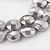 Electroplate Non-magnetic Synthetic Hematite Flat Round Bead Strands G-L368-05B-1