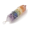 7 Chakra Gemstone Double Terminal Pointed Pendants PALLOY-TA00057-01-2