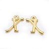 Golden Plated Alloy Letter Pendants PALLOY-J718-01G-X-1