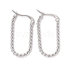 Titanium Steel Twist Rope Oval Hoop Earrings for Women EJEW-A074-01P-1