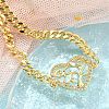 Brass Micro Pave Cubic Zirconia Link Bracelets BJEW-S158-13G-B-2