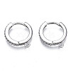 Brass Micro Pave Cubic Zirconia Huggie Hoop Earring Findings X-KK-T063-013P-NF-1