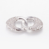 Brass Micro Pave Cubic Zirconia Interlocking Clasps ZIRC-L067-31-P-NR-1