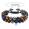 Natural Tiger Eye & Synthetic Hematite Braided Bead Bracelet BJEW-PH00199-7