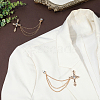 Cross Alloy Rhinestone Lapel Pin Backs JEWB-WH0051-057G-4