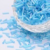 Transparent Colours Rainbow Glass Bugle Beads TSDB6MM163-1