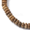 Natural Picture Jasper Rondelle Beaded Stretch Bracelets BJEW-JB09980-09-3